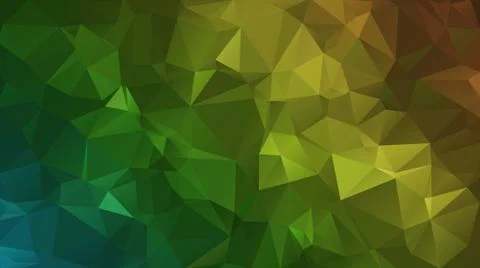 Abstract background made of small multicolor triangles. Green, light green, y Stock Illustration