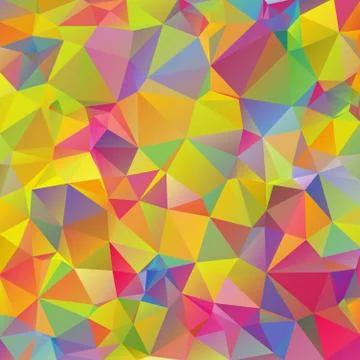 Abstract background made of small multicolor triangles. Lilac, purple, green, Stock Illustration