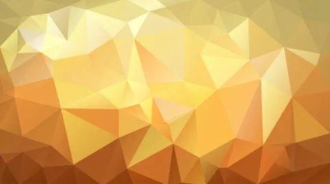 Abstract background made of small multicolor triangles. Orange, yellow, gold, Stock Illustration