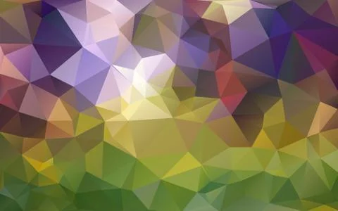 Abstract background made of small multicolor triangles. Lilac, purple, green, Illustrazione stock