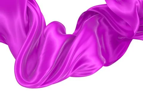 Abstract background of magenta wavy silk or satin. 3d rendering image. Stock Illustration