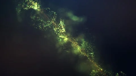 Abstract background of magic dust particles, particles glow and move Stock Footage 289881321