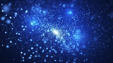 Abstract background of magic glider particles and dust in blue color Stock Footage 292913520