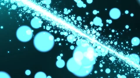 Abstract background of magic particles in blue color, particles glow Stock Footage 297404396