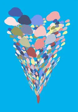 Abstract background of many colorful elements for the design of websites. 3d. Stock Illustration