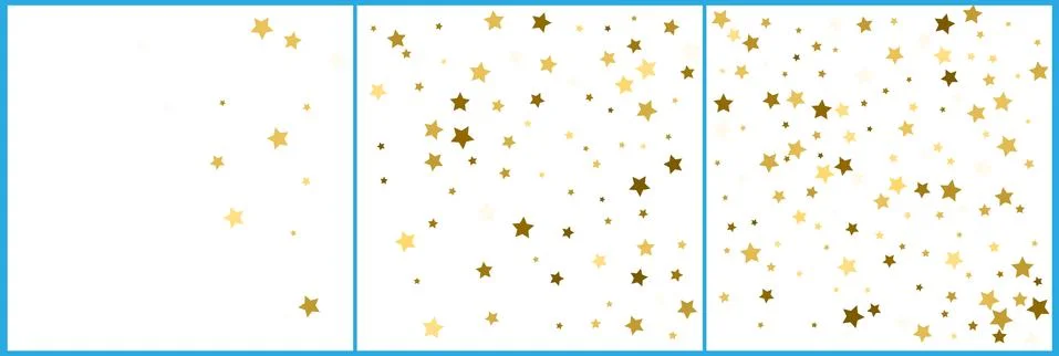 Abstract background with many falling gold stars confetti. vector background Stock Illustration