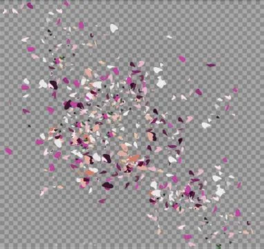 Abstract background with many falling tiny confetti pieces. vector background. Stock Illustration