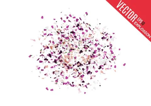 Abstract background with many falling tiny confetti pieces. vector background. Stock Illustration