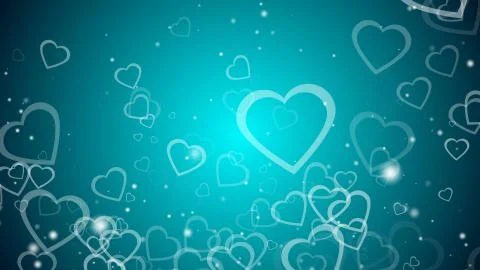 Abstract background with many hearts, 3d render computer generated backdrop f Illustrazione stock