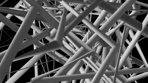 Abstract background with many random lines, 3d render backdrop, computer gene Illustrazione stock