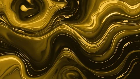 Abstract background of marble melting and moving in waves in shiny dark gold Stock Footage 313039757