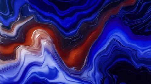 Abstract background of marble melting and moving in waves of blue and orange 動画素材 313039795