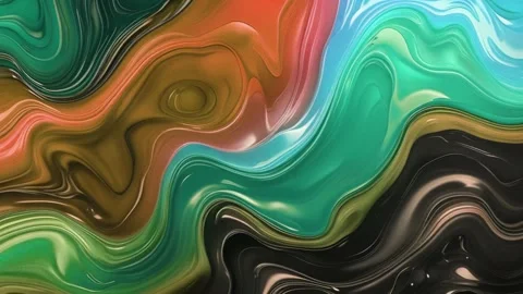 Abstract background of marble melting and moving in waves of brown mixed wit Видео 313039857