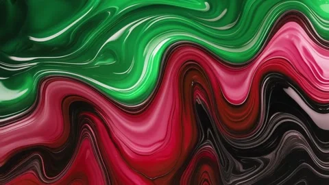 Abstract background of marble melting and moving in waves of green mixed wit Видео 313039907