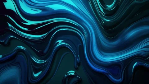 Abstract background of marble melting and moving in waves of shiny dark blue Stock Footage 313040062