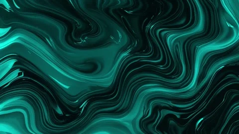 Abstract background of marble melting and moving in waves of shiny dark gree Vidéo 313040080