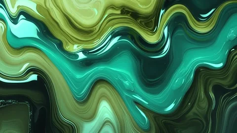 Abstract background of marble melting and moving in waves of shiny turquoise Stock Footage 313040184