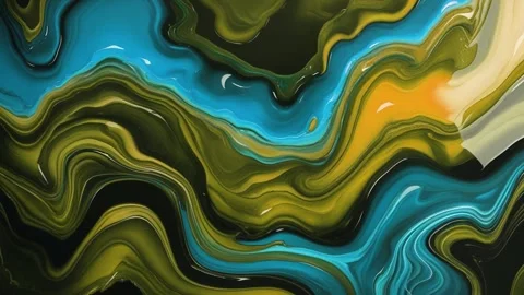 Abstract background of marble melting and moving in waves of sky blue mixed  Stock Footage 313040190