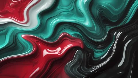 Abstract background of marble melting and moving in waves, gradation of turq Stock Footage 313040258