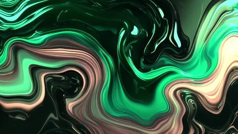 Abstract background of marble melting and moving in wavy gradients of green  Stock Footage 313040435