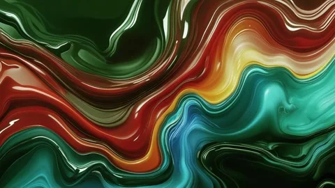 Abstract background of marble melting and moving in wavy gradients of green, Видео 313040488