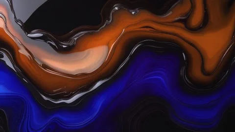 Abstract background of marble melting and moving in wavy gradients of orange Stock Footage 313040495