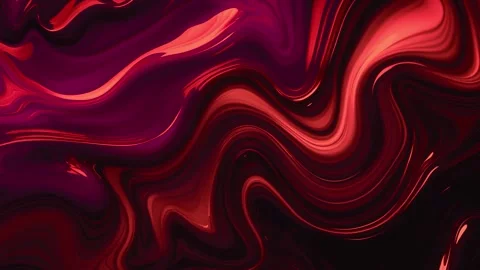 Abstract background of marble melting and moving in wavy shiny blood red col Видео 313040574