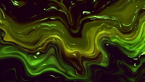 Abstract background of marble melting and moving in wavy shiny dark green gr 動画素材 313040583