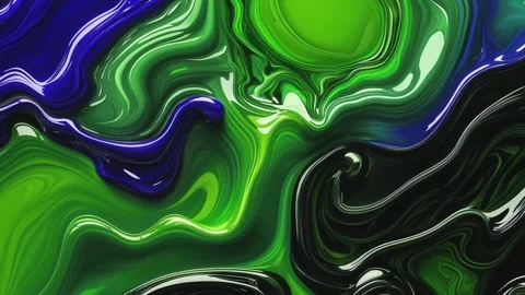 Abstract background of marble melting and moving waves of dark green mixed w Stock Footage 313040630