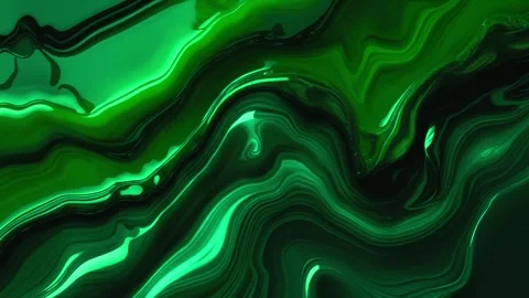 Abstract background of marble melting and moving wavy shiny army green leaf  Видео 313040685