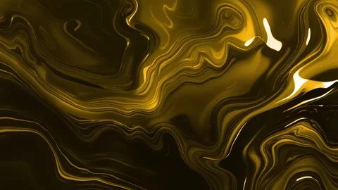 Abstract background of melting marble and wavy currents with golden yellow s Stock Footage 313040864