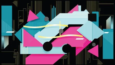 Abstract background Memphis Design Style Stock Illustration