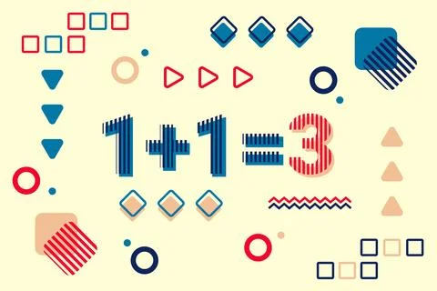 Abstract background in The Memphis style. Chaotically arranged geometric shapes Stock Illustration