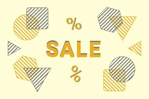 Abstract background in The Memphis style. Chaotically arranged geometric shapes Stock Illustration