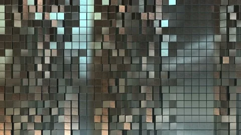 Abstract Background with metal boxes flipping around Stock Footage 235610236