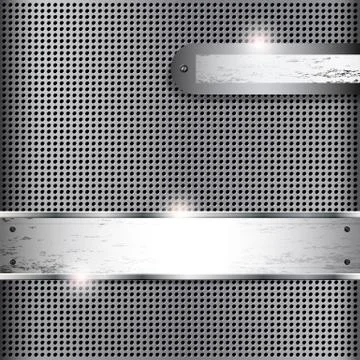 Abstract background with metall banners, vector. Stock Illustration