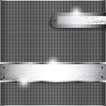 Abstract background with metall banners, vector. Stock Illustration