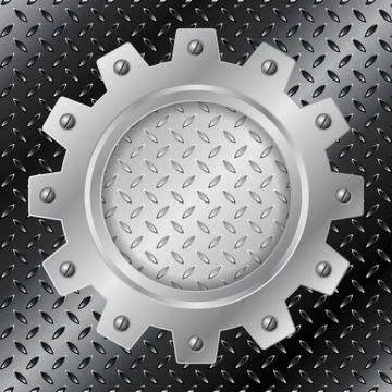 Abstract background with metallic cogwheel Stock Illustration