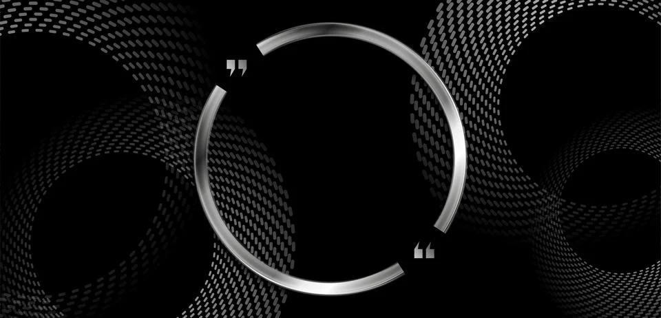 Abstract background with metallic geometric circle frame and circular dotted  Stock Illustration
