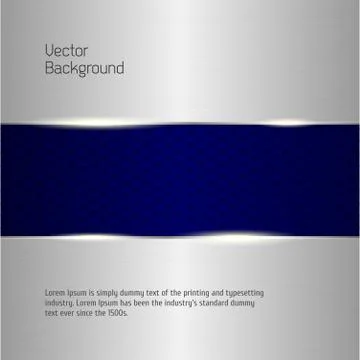 Abstract background, metallic silver banners. Stock Illustration