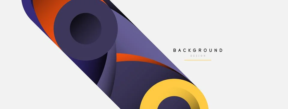 Abstract background. Minimal geometric circles and round style shapes with deep Stock Illustration