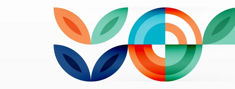 Abstract background - minimalist circles and round elements composition with 스톡 일러스트