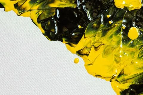 An abstract background of mixed black and yellow acrylic paint with a gloss.. Stock Illustration