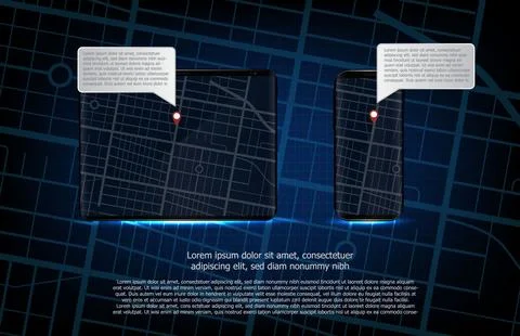 Abstract background of mobile tablet app and maps route gps road navigation.. Illustrazione stock