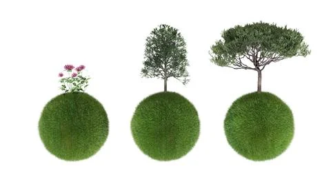 Abstract background of mockup terrain floor with dirt and grass, 3D illustr.. Stock Photos