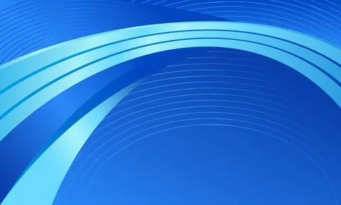 Abstract Background of Modern Blue Waves and Flowing Lines Stock Illustration