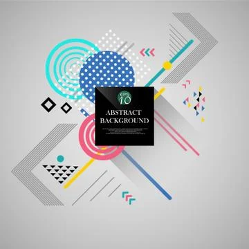 Abstract background of modern geometrical pattern mix color and shapes. Stock Illustration