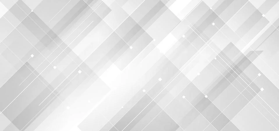 Abstract background modern technology white and gray square geometric overlap Stock Illustration