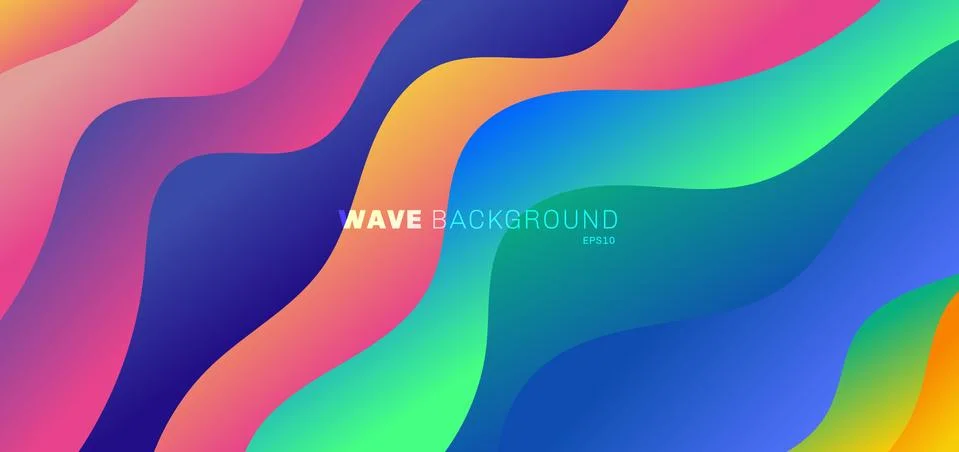 Abstract background modern vibrant gradient color  wave shape pattern design 스톡 일러스트