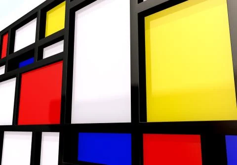 Abstract background with modernist wall or shelves. 3D illustration Stock Illustration